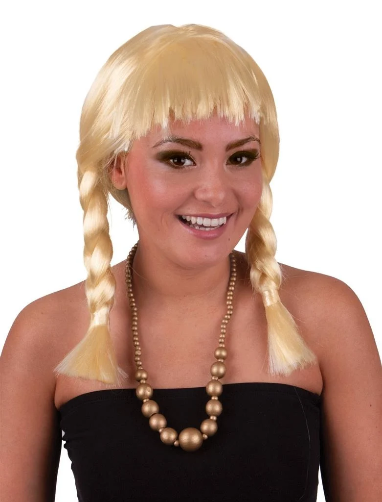 Blonde Heidi pruik uit Tirol