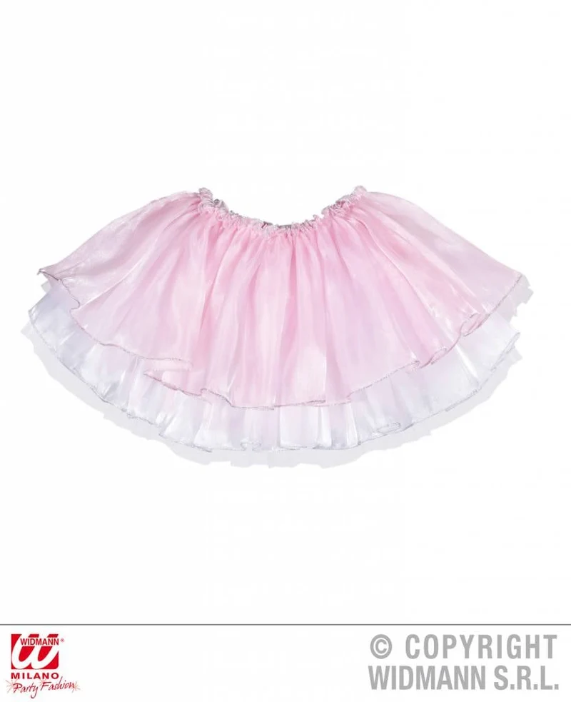 Tutu satijn met tule roze/wit kind 4 lagen