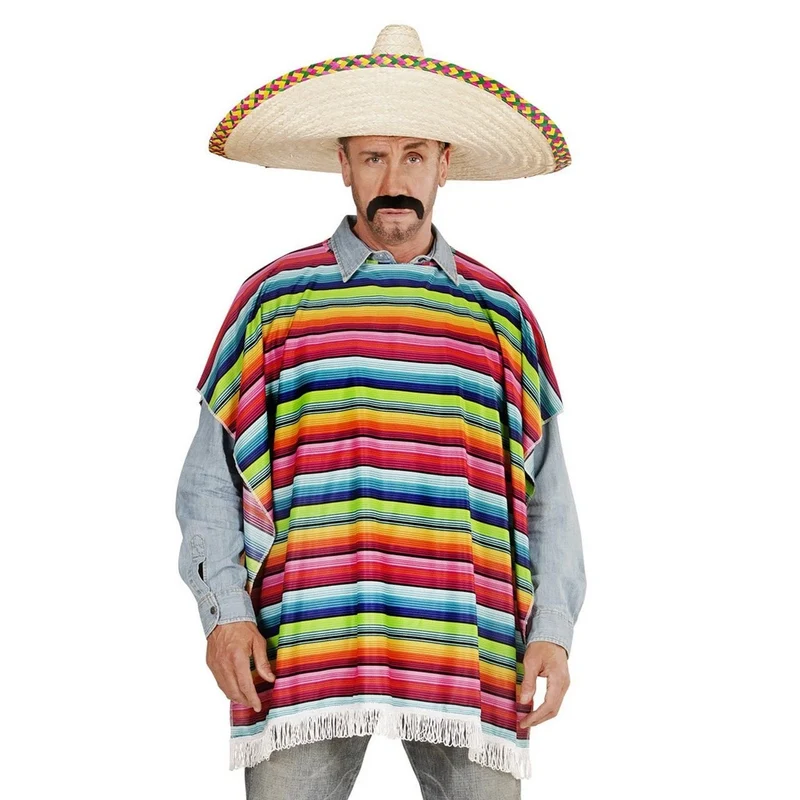 Poncho meerkleurig volwassen