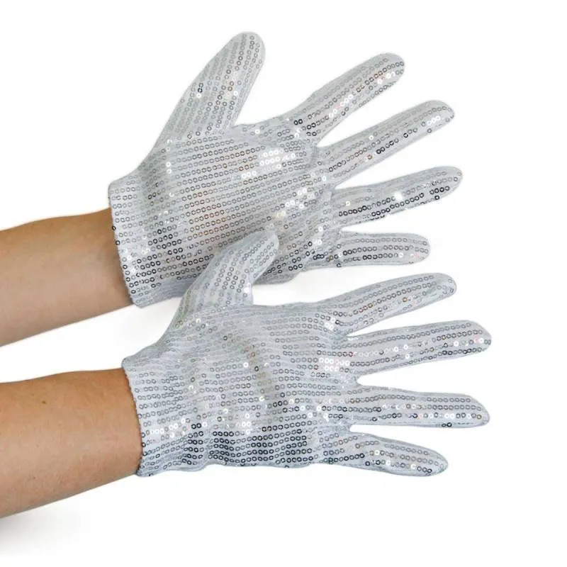 Michael Jackson Handschoenen Zilver pailletten volwassen
