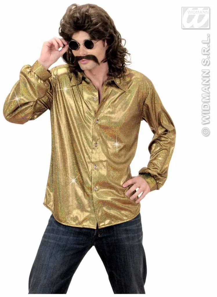 Party Glitterblouse man goud