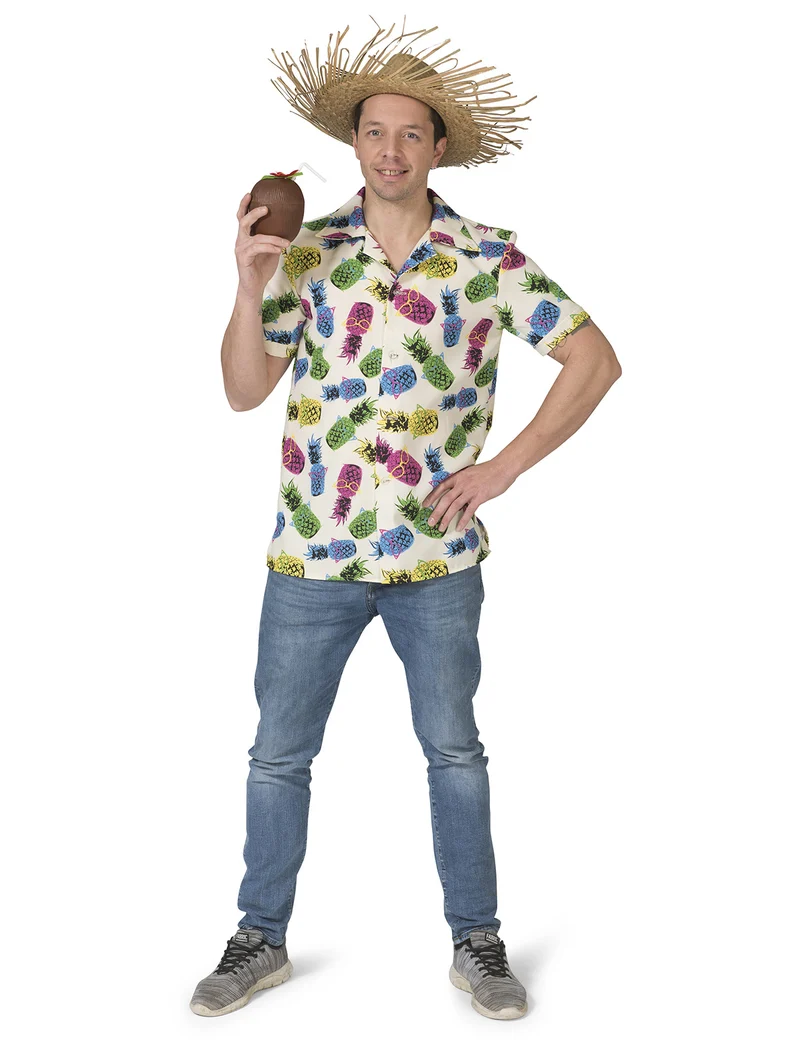 Hawaii shirt ananas print heren