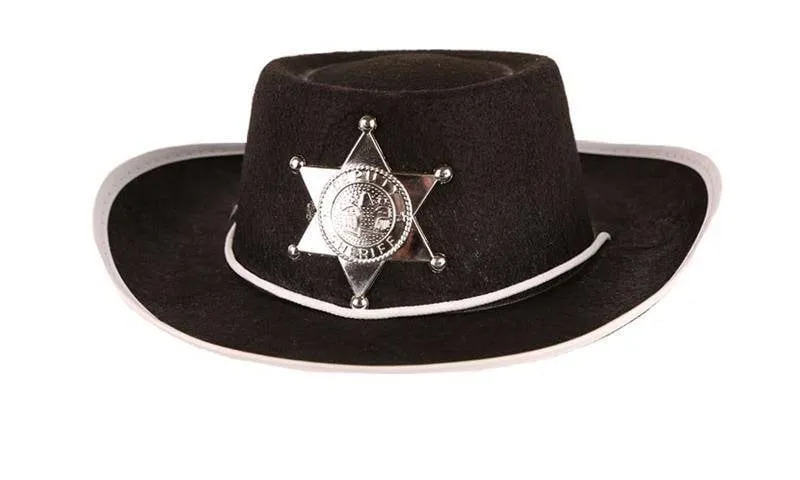 Cowboy hoedje kind zwart 52 cm