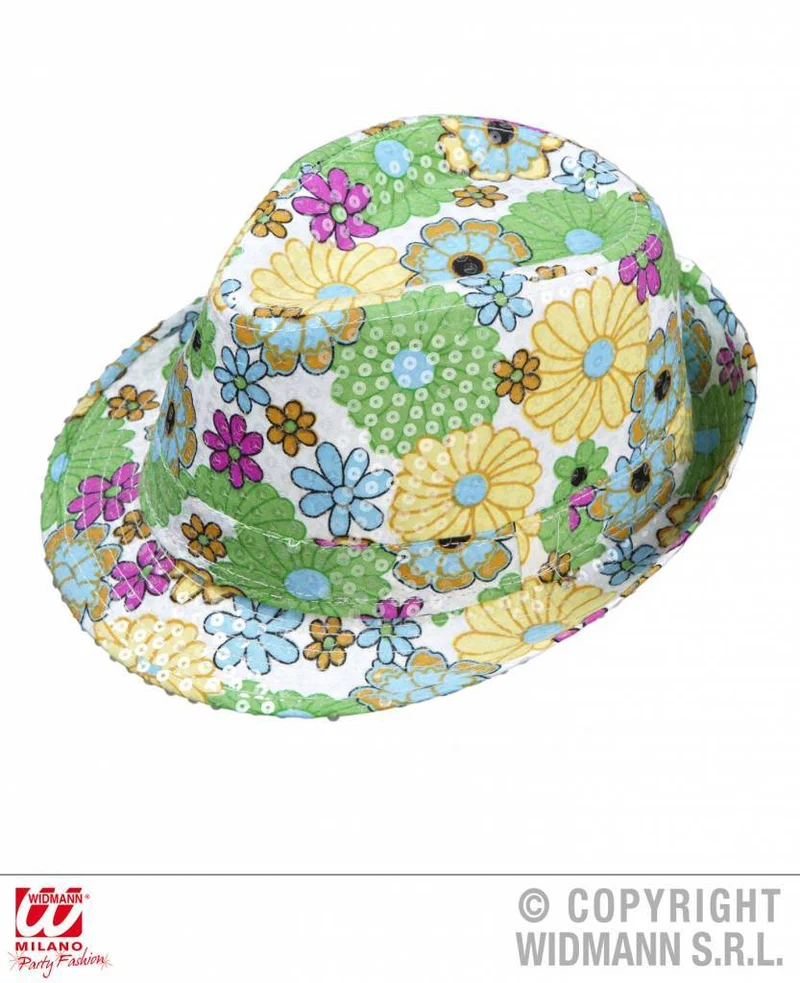 Bloemenhoed fedora pailletten