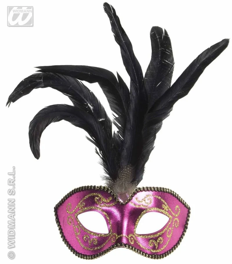 Glitter oogmasker met stenen roze