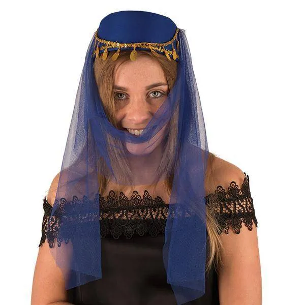 Hoed harem dame blauw