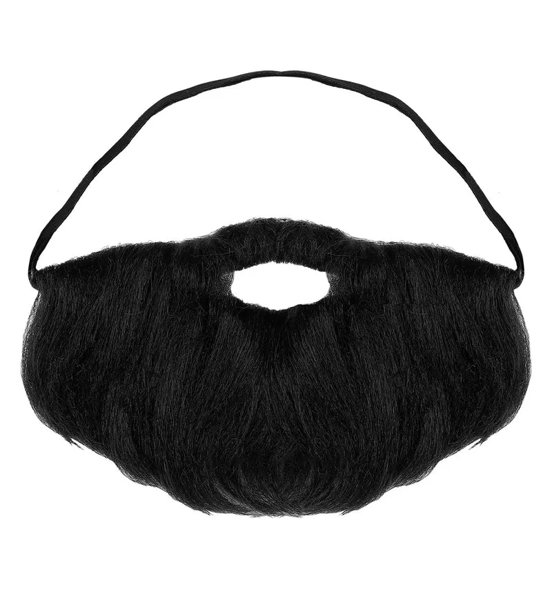 Volle baard met snor in zwart