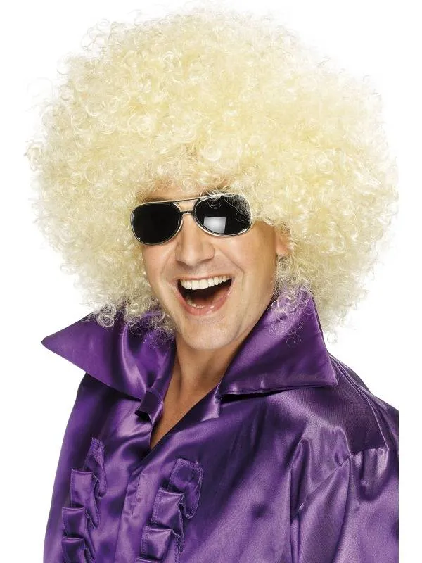 Pruik Afro new look blond
