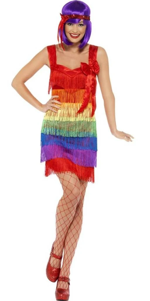 Rainbow flapper 20's kostuum