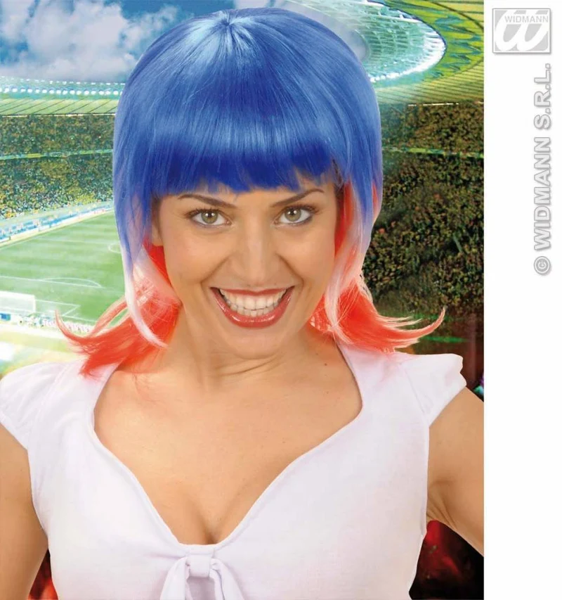 Pruik supporter Frankrijk vrouw