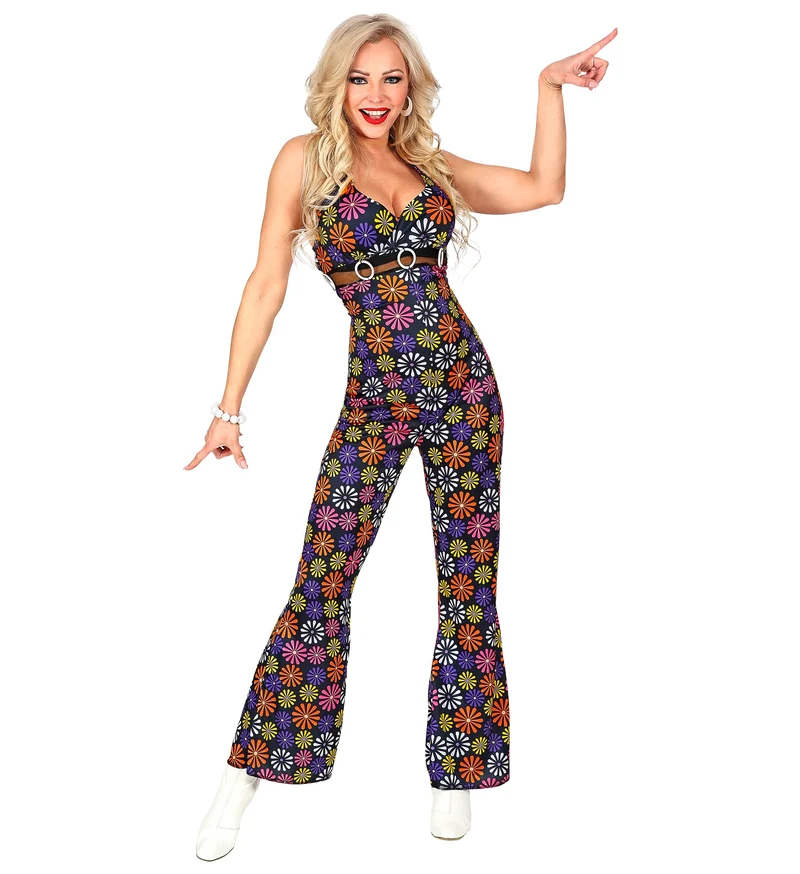 Bloemenprint jumpsuit jaren 70