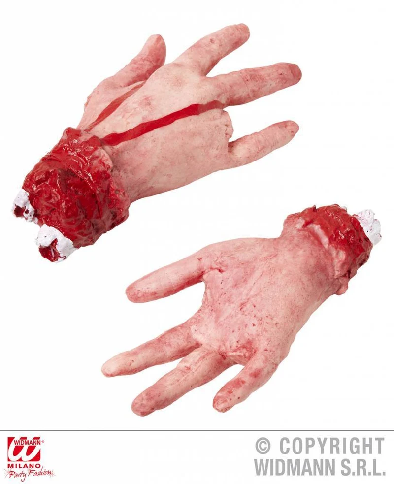 Afgehakte hand met afgesneden vinger