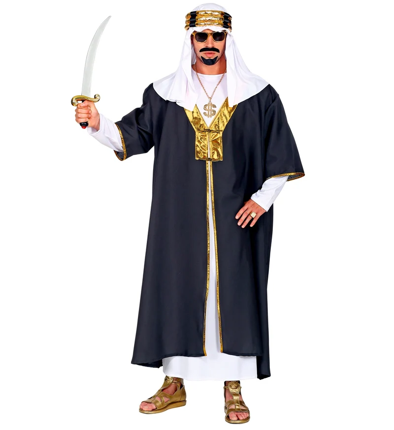 Sultan kostuum zwart met wit