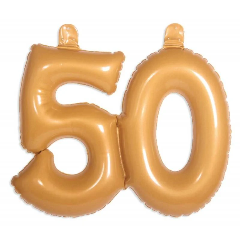 Opblaascijfer 50 goud