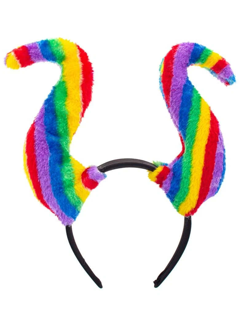 Duivelshoorn diadeem regenboog kleuren