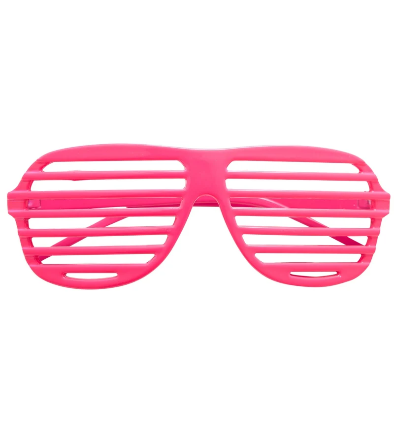 Neon roze bril met luikjes