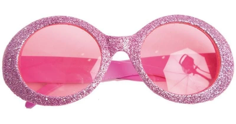 Disco bril glitter roze