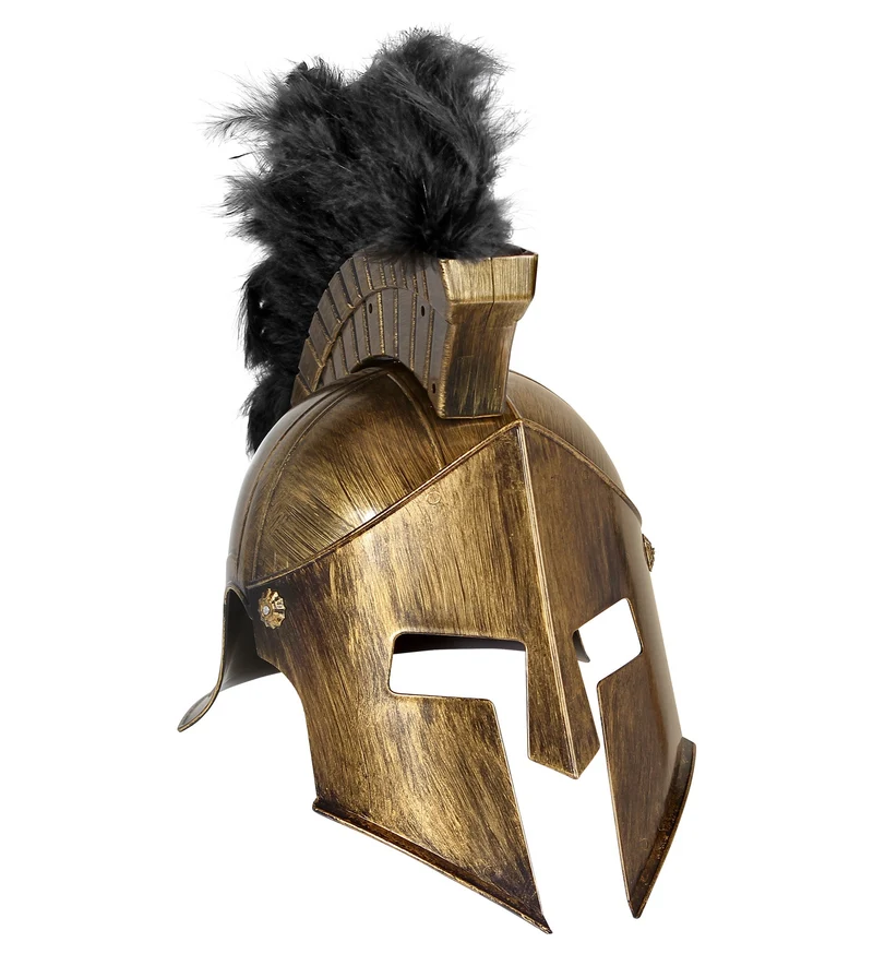 Spartaanse helm met zwarte veer