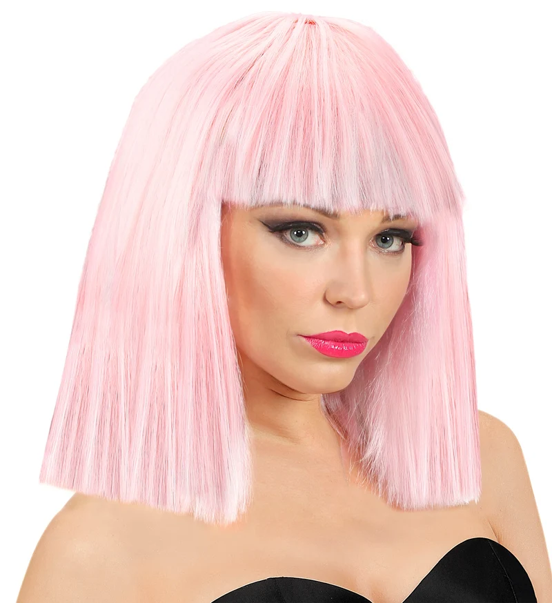 Roze pruik showgirl