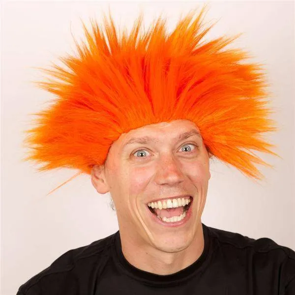 Pruik electric shock oranje