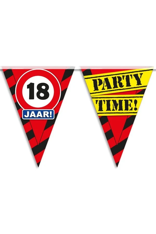 Vlaggenlijn 18 jaar PARTYTIME 10 meter