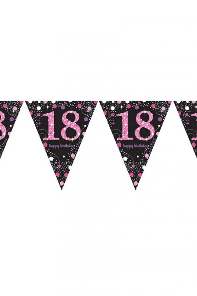 Vlaggenlijn 18 jaar Sprankelend roze
