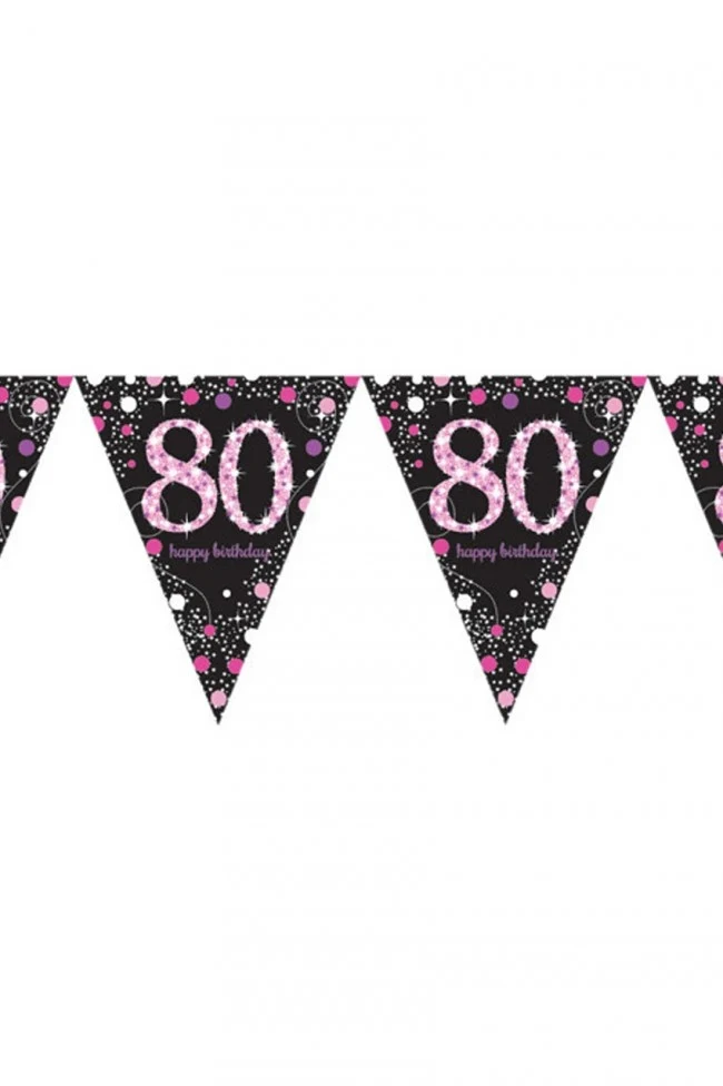 Vlaggenlijn 80 jaar Sprankelend roze
