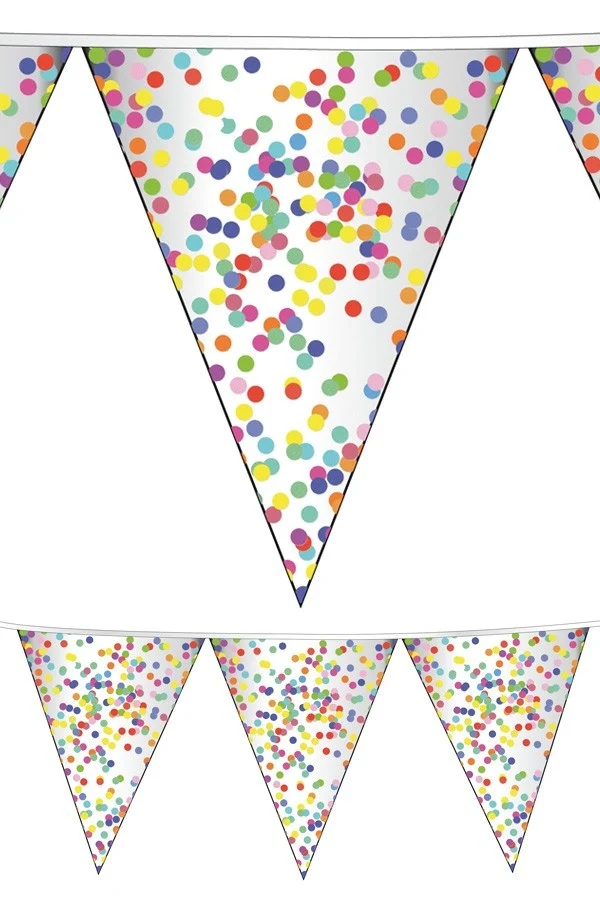 Vlaggenlijn Confetti 10 meter