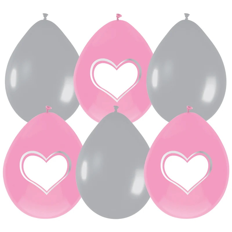 Ballonnen baby meisje beschrijfbaar 6 stuks