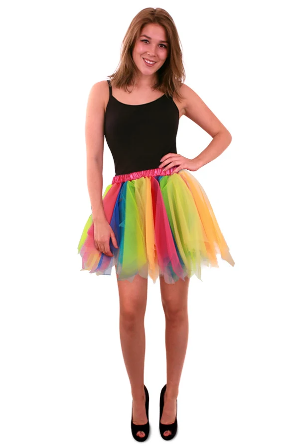 Tule rok regenboog dames one size