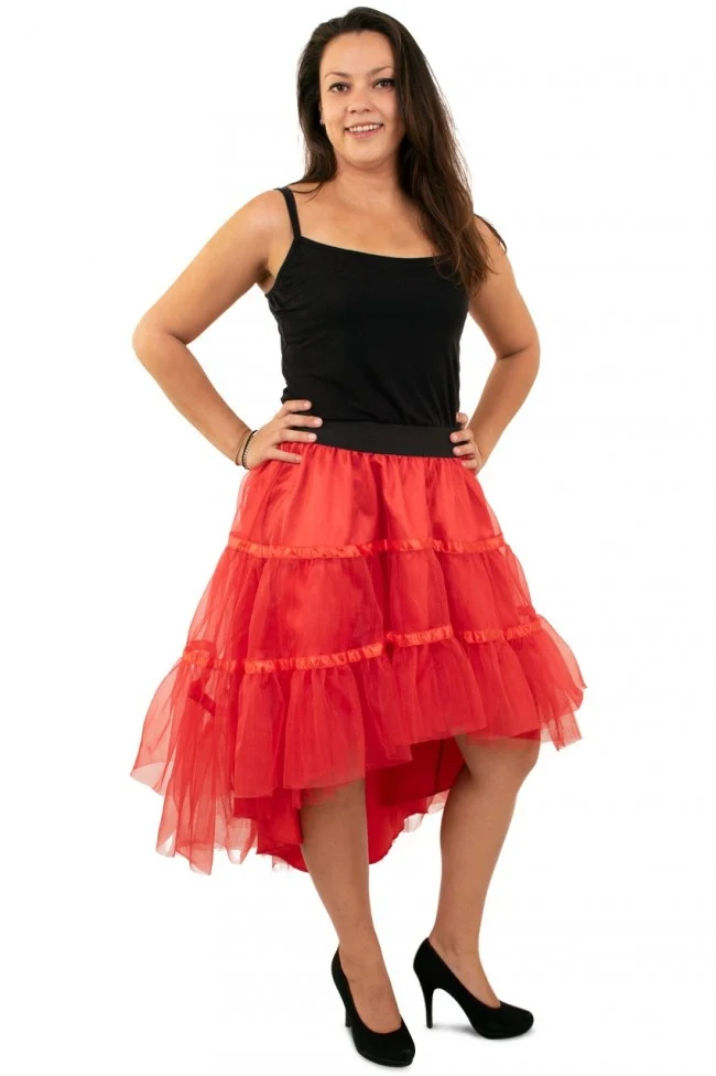 Petticoat schuin aflopend rood