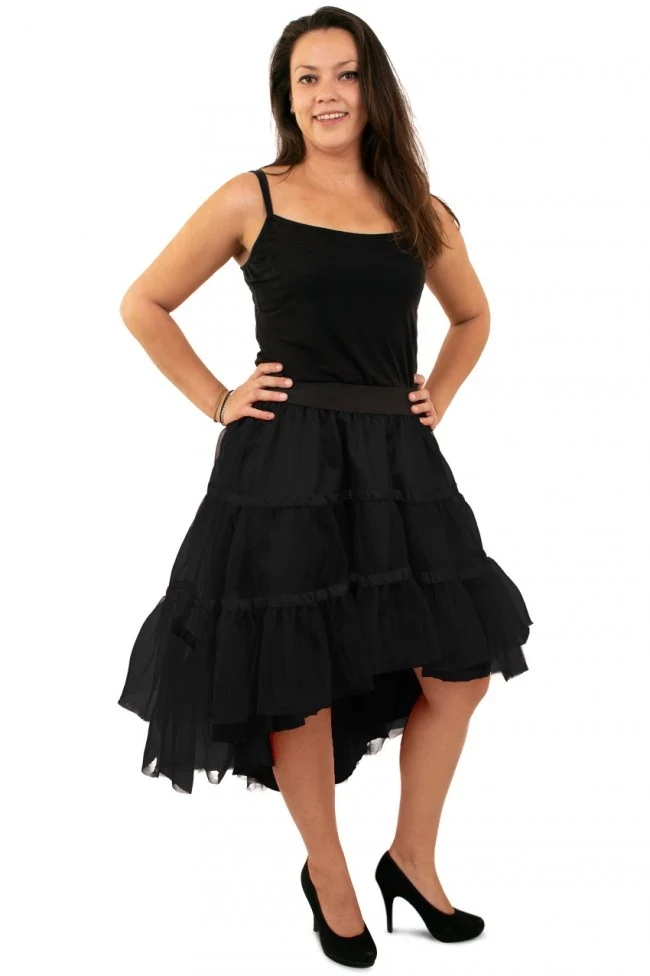 Petticoat schuin aflopend zwart