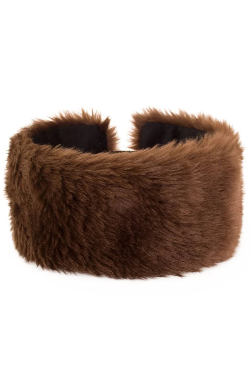 Hoofdband pluche bruin