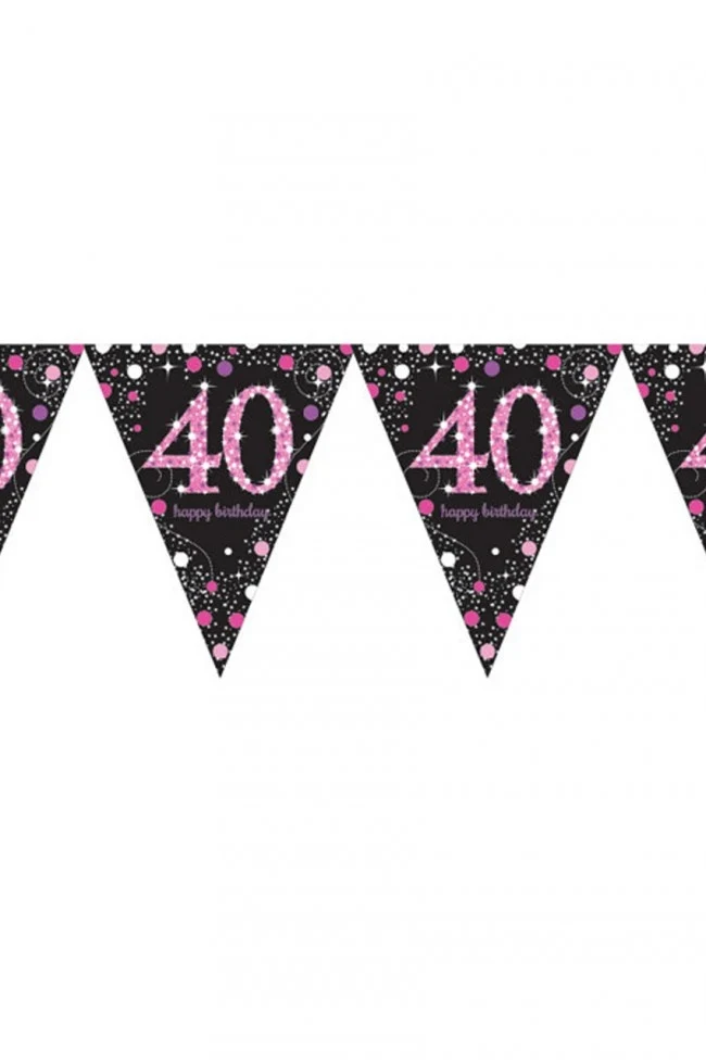 Vlaggenlijn 40 jaar Sprankelend roze