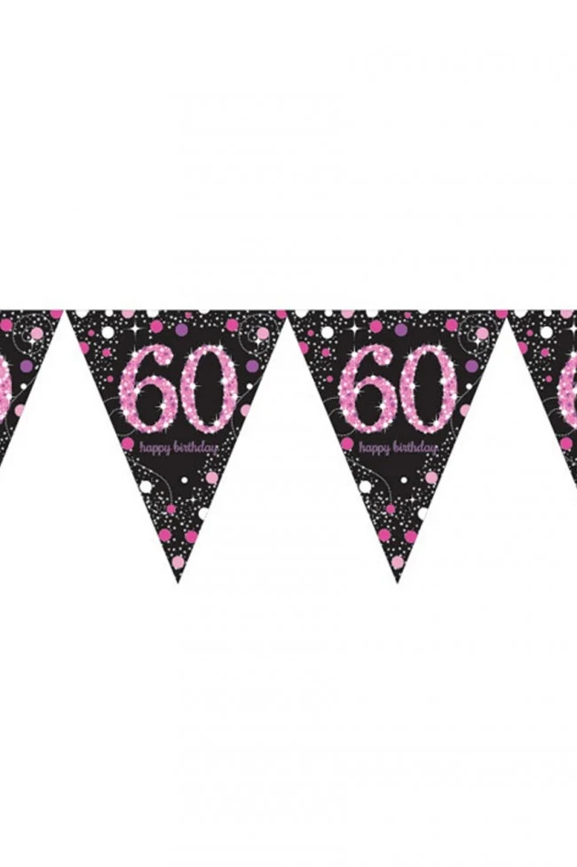 Vlaggenlijn 60 jaar Sprankelend roze