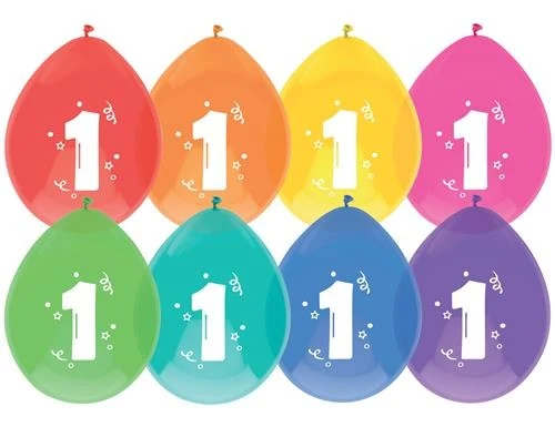 Ballonnen 1 jaar 8 stuks