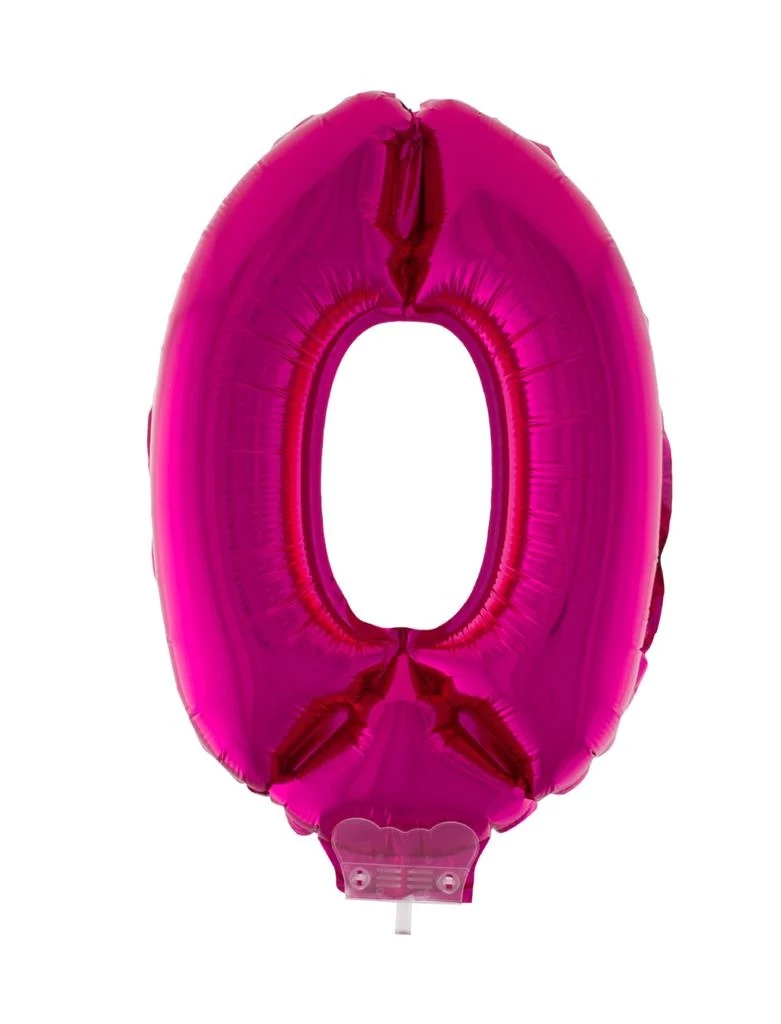 Folieballon 41 cm op stokje roze