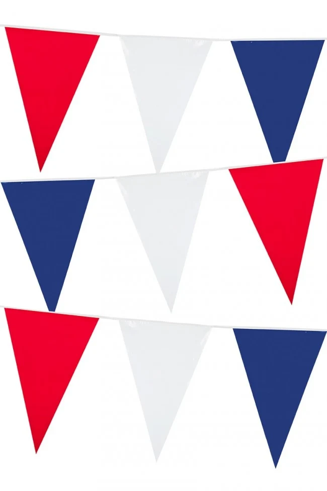 Vlaggenlijn rood/wit/blauw 10 meter
