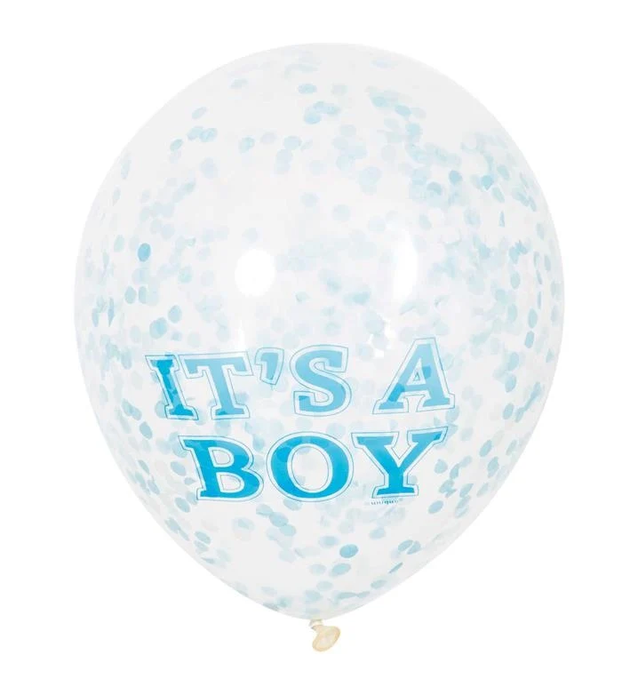 Confetti ballonnen "It's a Boy" 30cm 6stuks