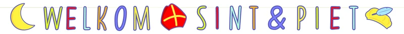 Vlaggenlijn letterslinger "Welkom Sint en Piet"