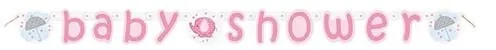 Letterslinger babyshower roze meisje