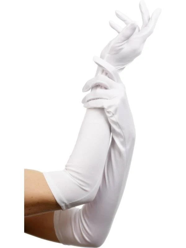 Handschoenen lang wit 52cm