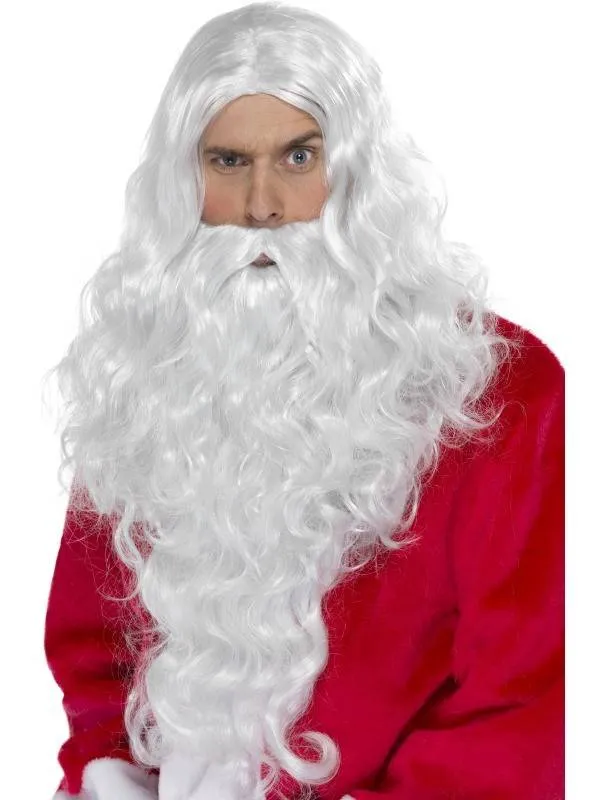 Kerstman pruik en baard lang