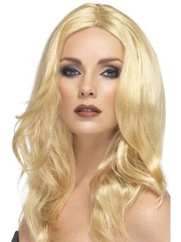 Blonde pruik Superstar lang