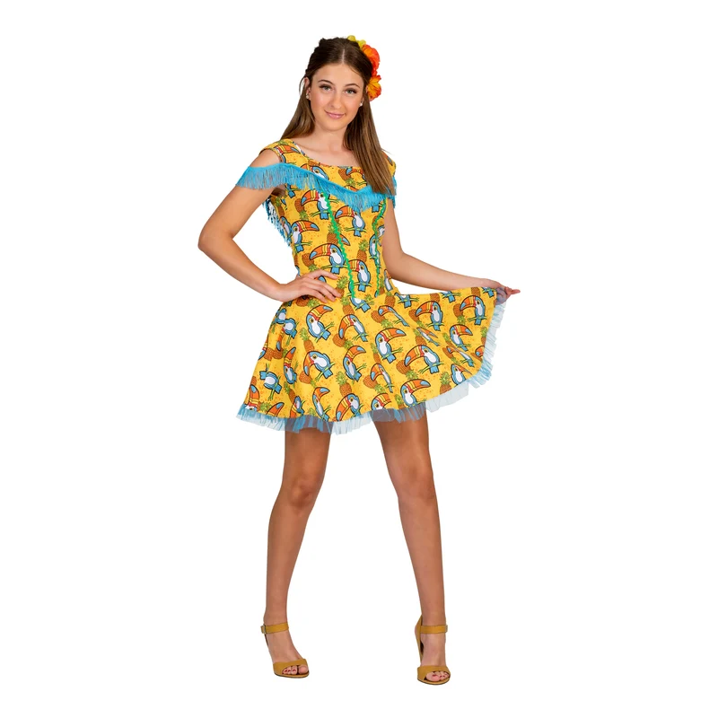 Hawaiiaanse jurk Marit met toekan print