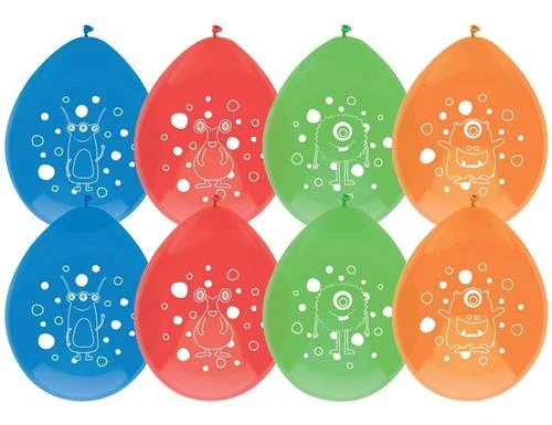 Ballonnen Monster Party 8 stuks 30 cm