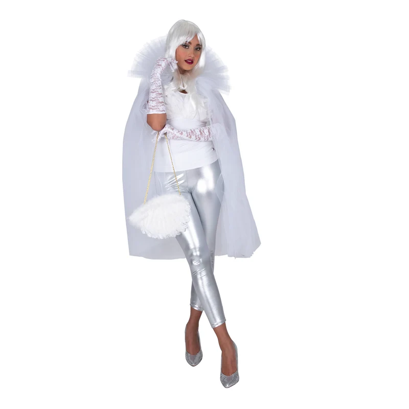 Witte cape bruid Mila tule