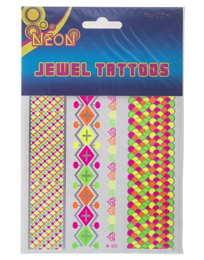 Nep tattoos neon kleuren
