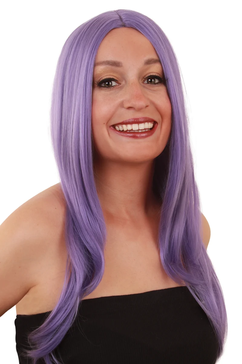 Pruik Anne paars/ lila lang haar
