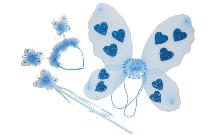 Blauwe vlinder verkleed set Minnie 3-delig
